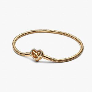 Sparkling Infinity Heart Clasp Snake Chain Bracelet